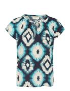 Crtiah Blouse Blue Cream