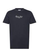 Embroidery O-Neck Tee S/S Navy Lindbergh