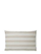 Outdoor Stripe Cushion Beige Compliments