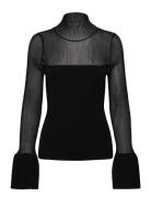 Millie Sheer Knitted Top Black Malina