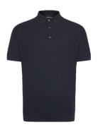 Knitted Cable Polo S/S Navy Lindbergh Black