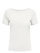 Onllive Love Life S/S Boatneck Top Jrs White ONLY