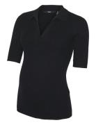 Vmmholly 2/4 Polo Pullover Ga Noos Black Vero Moda Maternity