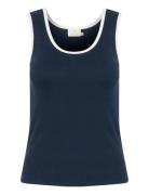 Kacarna Contrast Top Navy Kaffe