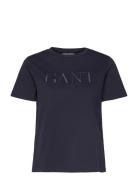Reg Tonal Graphic Ss T-Shirt Navy GANT