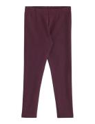 Leggings With Brushed Inside Burgundy Lindex