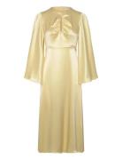Isadora Wide Sleeve Midi Dress Yellow Malina
