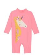 Baby Suit L/S W. Application Pink Color Kids