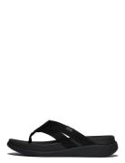 F-Mode Go Webbing Flatform Strappy Flip-Flops Black FitFlop