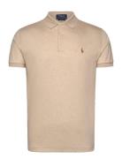 Custom Slim Fit Soft Cotton Polo Shirt Beige Polo Ralph Lauren