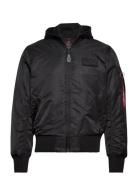 Ma-1 Zip Hood Back Print Black Alpha Industries