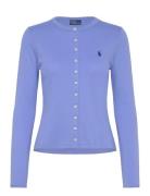 Stretch Mesh Cotton Crewneck Cardigan Blue Polo Ralph Lauren