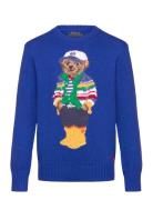 8/3 Cotton-Ls Cn Bear-Sv-Plo Blue Ralph Lauren Kids