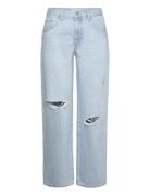 Decorative Ripped Wideleg Jeans Blue Mango