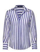 Striped Lyocell Shirt Blue Mango