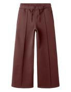 Nkfkarlie Wide Pant Swe Bru Burgundy Name It