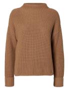 Slfselma Ls Knit Pullover Noos Brown Selected
