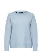 Slflulu Ls Knit O-Neck Noos Blue Selected