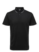 Slh Leroy Coolmax Ss Polo B Black Selected