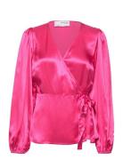 Slfeva-Fanni Ls Wrap Top Ex Pink Selected