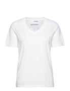 Slfessential Ss V-Neck Tee Noos White Selected