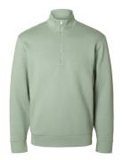 Slhemanuel Soft Zip High Neck Sweat Noos Green Selected