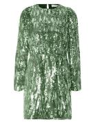 Slfari-Colyn Ls Short Sequins Dress B Green Selected