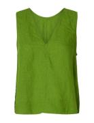 Slflinna Sl Reversible Linen Top B Green Selected