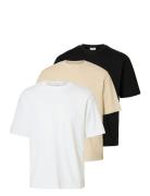 Slhlooseoscar Ss O-Neck Tee 3 Pack White Selected