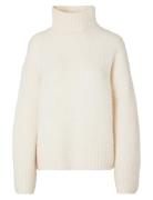 Slfgabella Ls Knit High-Neck Noos Cream Selected
