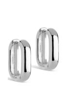 Square Hoops 18 Mm Silver Enamel Copenhagen