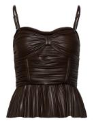 Pleated Sleeveless Top Brown ROTATE Birger Christensen