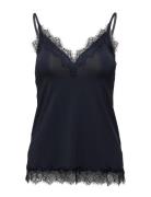 Rwbillie Sl Lace Strap Top Navy Rosemunde
