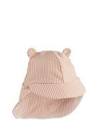 Senia Seersucker Sun Hat With Ears Pink Liewood