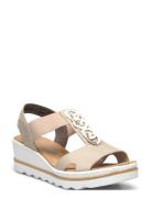 Rieker Ladies' Sandals 67498-10 Blue Beige Rieker