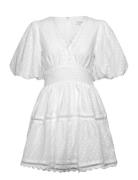 Elvira V-Neck Mini Dress White Malina