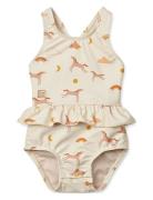 Amina Baby Printed Swimsuit Beige Liewood