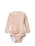 Sille Baby Seersucker Swimsuit Pink Liewood