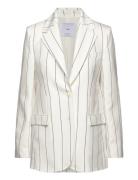Pinstripe Suit Jacket White Mango