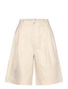 Relaxed Pleated Cotton Linen S Cream Filippa K