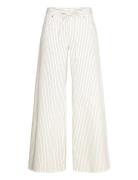 Wide Leg Jeans With Stripes And Belt White Mango