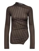 Asymmetric Long Sleeve Top Brown Weekday