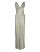 Leah Cowl Satin Maxi Dress Green Malina