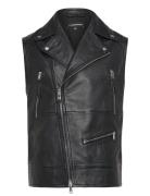 Barrett Leather Biker Vest Black J. Lindeberg