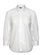 Eyelet Cotton Broadcloth Shirt White Lauren Ralph Lauren