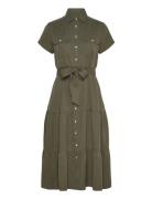Belted Tiered Shirtdess Khaki Polo Ralph Lauren