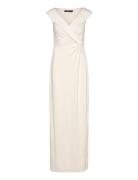 Jersey Off-The-Shoulder Gown Cream Lauren Ralph Lauren