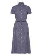 Belted Striped Linen Shirtdress Navy Polo Ralph Lauren