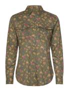 Classic Fit Floral Cotton Voile Shirt Green Lauren Ralph Lauren