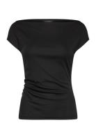 Jersey Asymmetrical Off-The-Shoulder Top Black Lauren Ralph Lauren